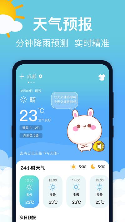 萌兔天气预报app