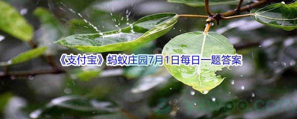 2021《支付宝》蚂蚁庄园7月1日每日一题答案(2)